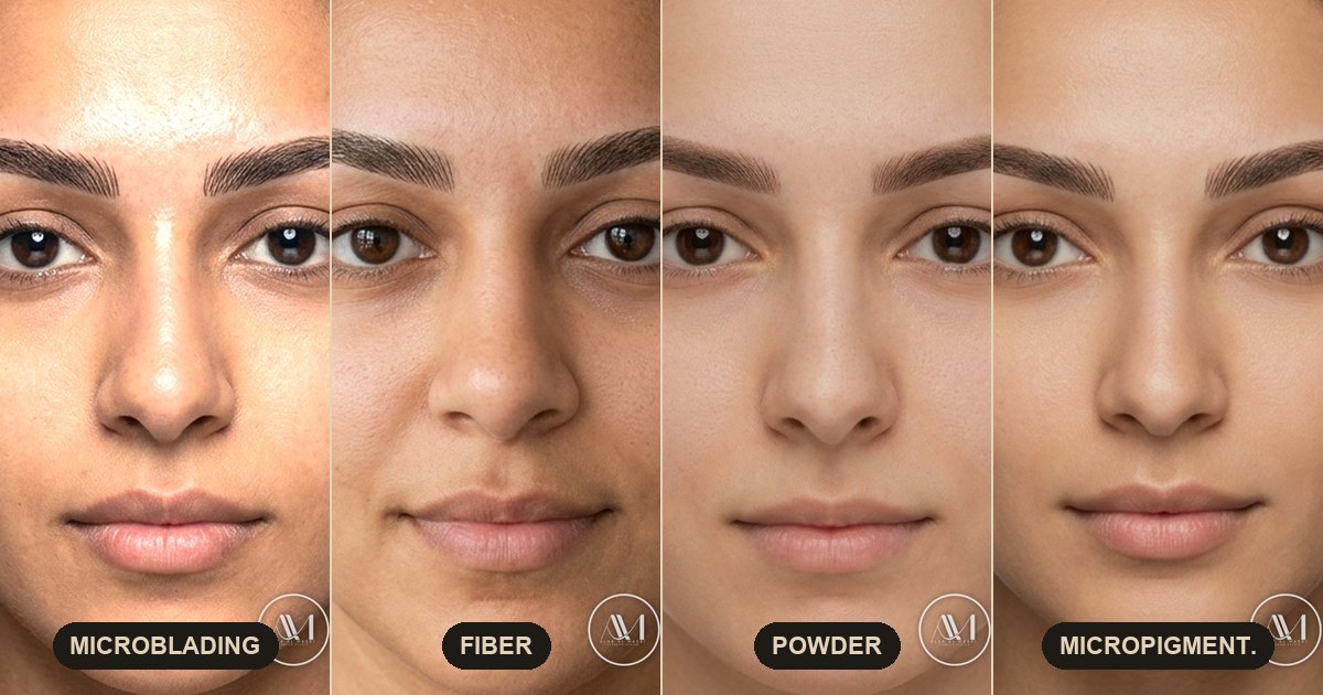 Four brow techniques by Alaa Al Masri in Abdoun, Amman: microblading, fiber, powder and micropigmentation