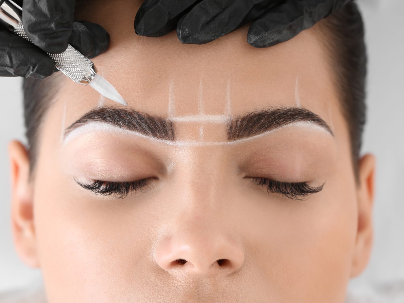 Powder brows — graduated machine shading